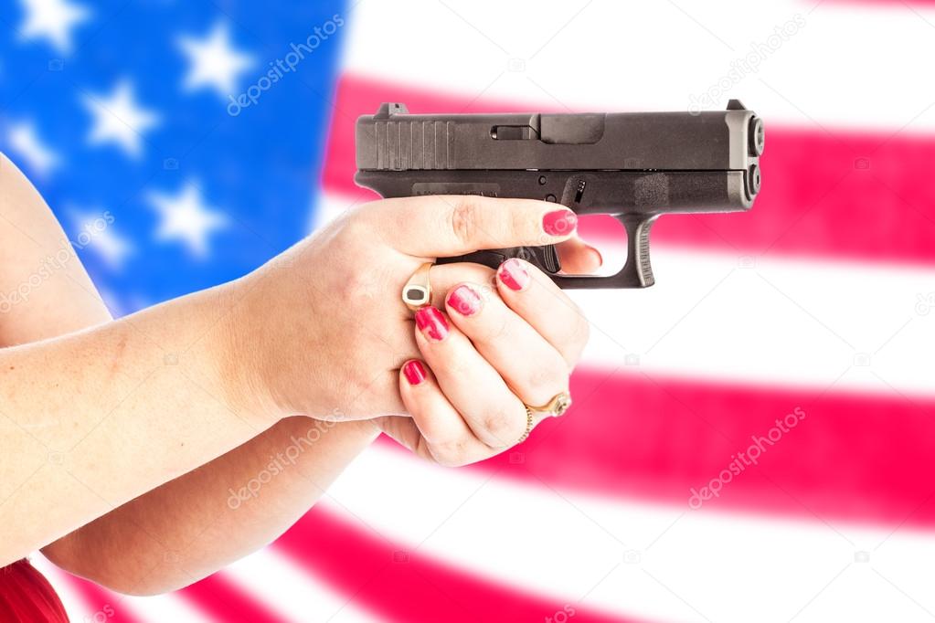 Gun with flag