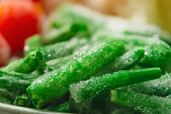 Frozen Vegetables Asparagus Beans Close — Stock Photo, Image