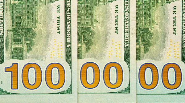 One Hundred Dollar Bills Forming Number One Million Profit Income — Zdjęcie stockowe