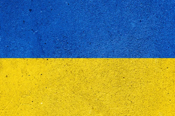 セメント石膏にウクライナの旗の写真 — ストック写真