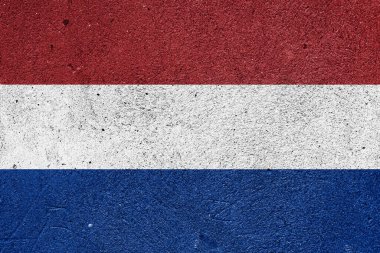 Alçılı duvarda Hollanda bayrağı