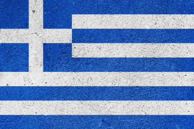 Yunanistan 'ın ulusal bayrağı sıva duvarında