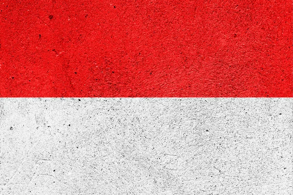 石膏墙上的印度尼西亚国旗 — 图库照片