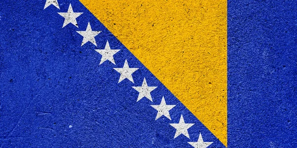 Bandera Bosnia Herzegovina Muro Yeso —  Fotos de Stock