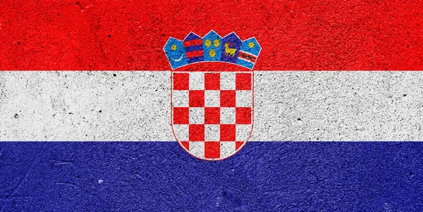 Bandeira Estatal República Croácia Muro Gesso — Fotografia de Stock