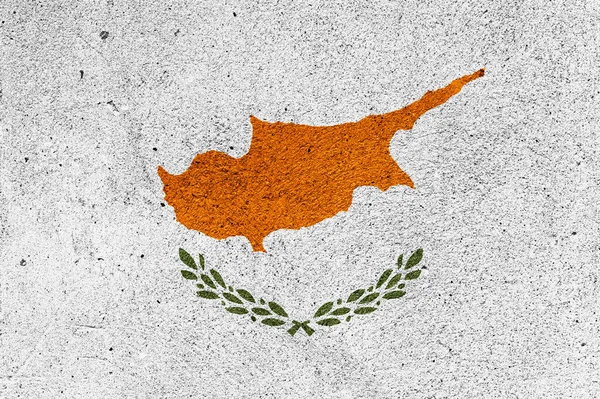 Bandeira Estado República Chipre Numa Parede Gesso — Fotografia de Stock