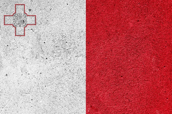 Bandera República Malta Sobre Yeso Cemento — Foto de Stock