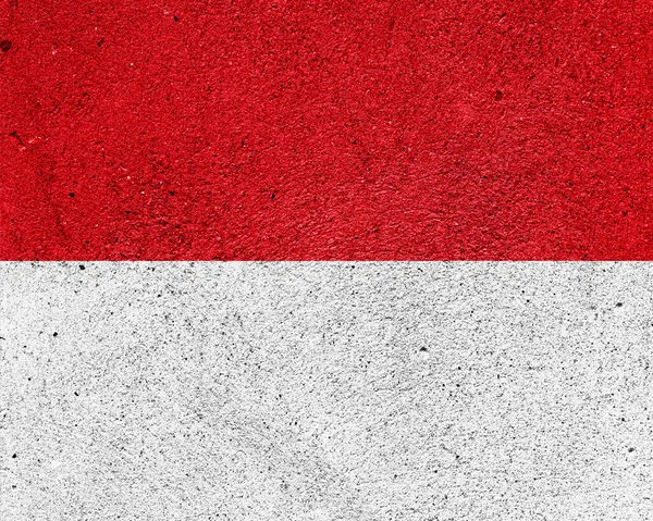 Flag Principality Monaco Cement Plaster Wall — Stockfoto