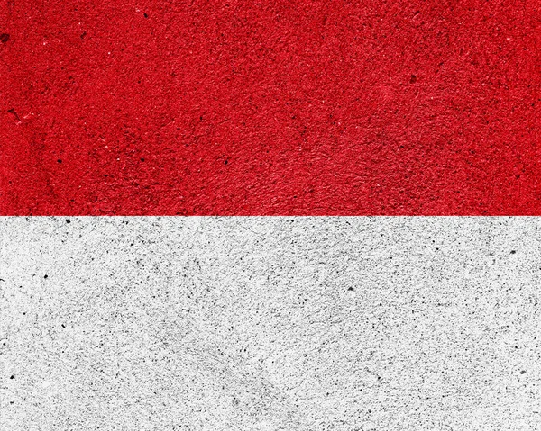 Flag Principality Monaco Cement Plaster Wall — Foto de Stock