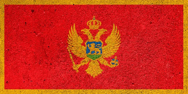 Flaga Państwowa Czarnogóry Ścianie Gipsowej — Zdjęcie stockowe