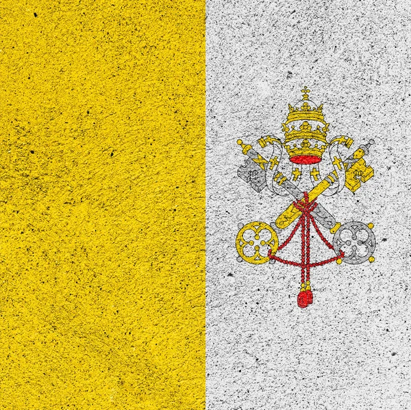 Vatican City State Flag Cement Plaster — 图库照片