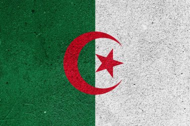 Alçılı duvarda Cezayir bayrağı
