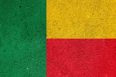 State flag of the Republic of Benin on a plaster wall