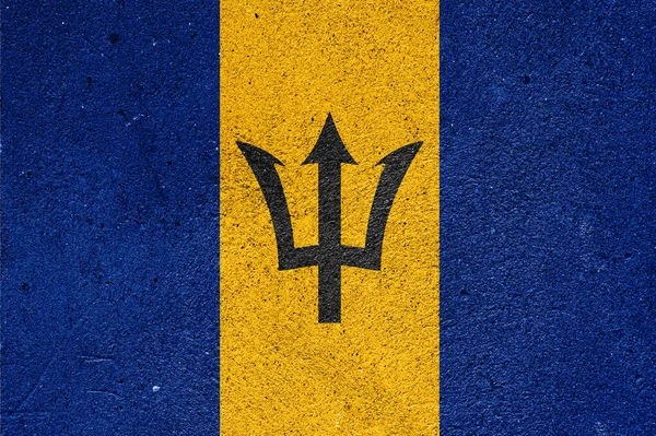 State Flag Barbados Plastered Wall — 图库照片