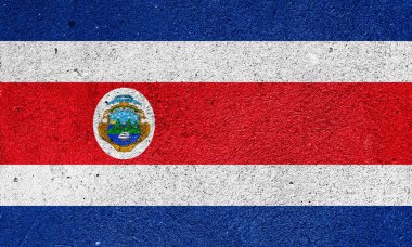 State flag of Costa Rica on a plaster wall