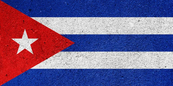 State Flag Republic Cuba Plaster Wall — Fotografia de Stock