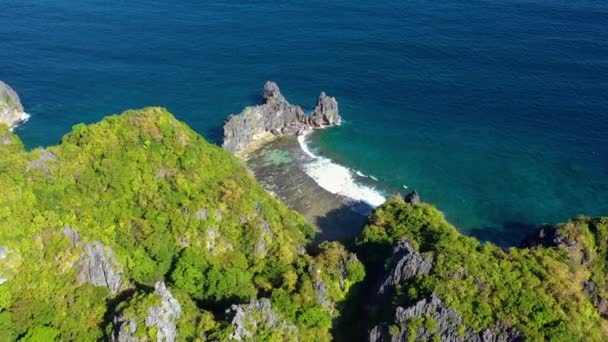 Aerial View Drone Big Lagoon Nido Philippines Can See Lagoon — Vídeo de Stock