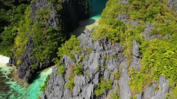 Kayak Middle Big Lagoon Nido Philippines Perfect Leisure Travel Paradise — 图库视频影像