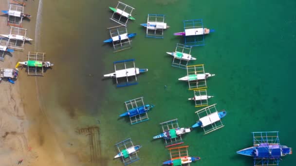 Човни Пляжі Ель Нідо Філіппіни Вода Чиста Бірюзова Ідеальна Дозвілля — стокове відео