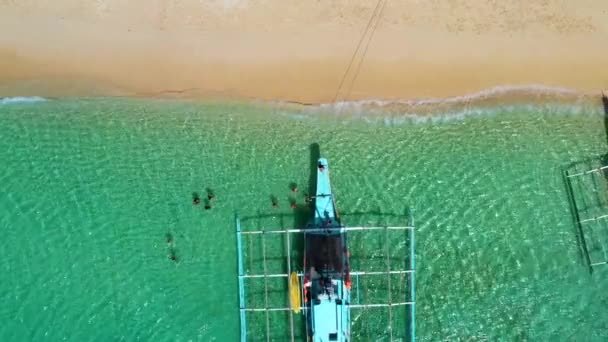 Boats Nido Beach Philippines People Boat Middle Water Perfect Summer — Stock video