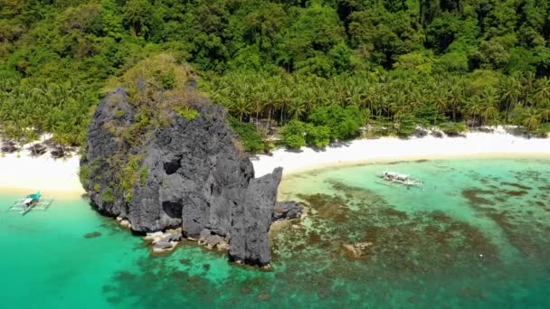 Barcos Playa Nido Filipinas Hay Personas Arena Medio Naturaleza Las — Vídeos de Stock