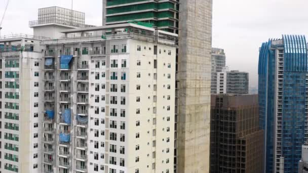 Manilla Gebouw Hoofdstad Van Filippijnen Moderne Nieuwe Gebouwen Stad Wolkenkrabbers — Stockvideo