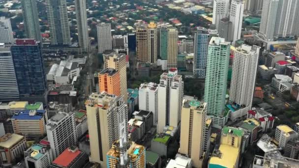 Манильский Горизонт Столица Филиппин Красивая Панорама Зданий Города Унде Солнца — стоковое видео