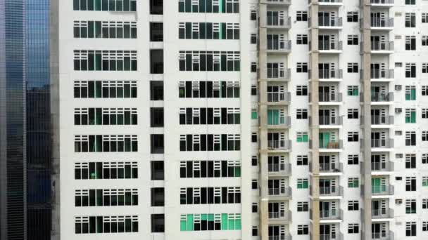 Nahaufnahme Von Gebäuden Der Philippinischen Stadt Manila Wohngebäude Luftaufnahme Mit — Stockvideo
