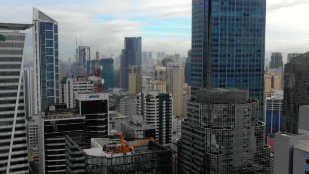 Manila Hlavní Město Filipín Krásné Panorama Obchodního Centra Města Pokryté — Stock video