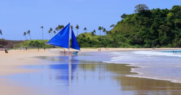 Barco Playa Isla Nido Filipinas Perfecto Para Actividad Ocio Vacaciones — Vídeos de Stock