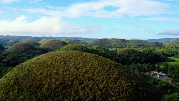 Придивіться Пагорба Шоколадних Пагорбах Міста Бохол Філіппіни Горизонті Під Блакитним — стокове відео