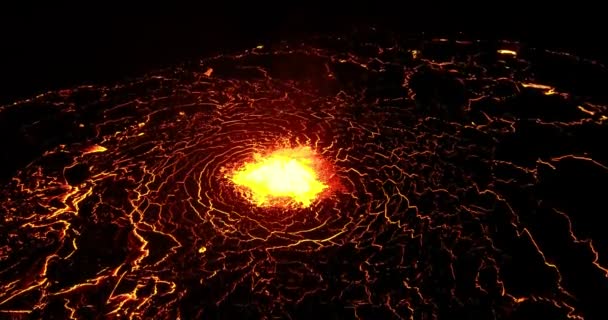 Close Shot Drone Tracking Thick Flows Viscous Slow Moving Lava — Wideo stockowe
