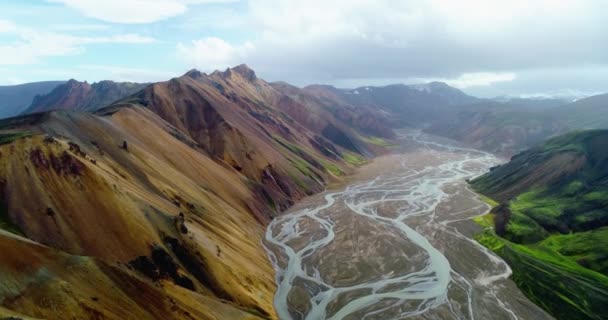 Amazing Natural Scenery Taken Iceland Panoramic Shot Views Incredible Show — Stockvideo
