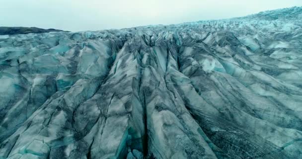Близький Середній Постріл Відображає Дивовижний Вид Величезну Льодовикову Стіну Встановлену — стокове відео