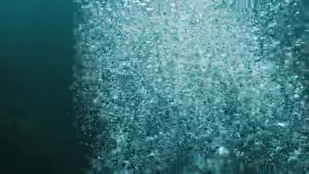 Amazing Underwater Scenery Showing Bubbles Ascending — Vídeos de Stock