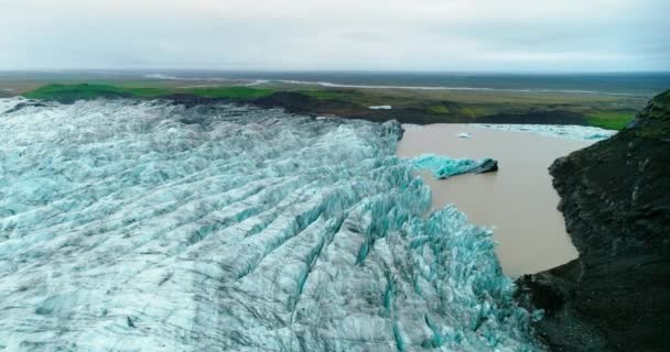 Grande Calotte Glaciaire Recouvrant Majeure Partie Surface Lac Islande Grande — Video