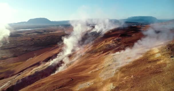 Golden Hour Shot Revealing Beautiful Nature Special View Hverir Area — Stock Video