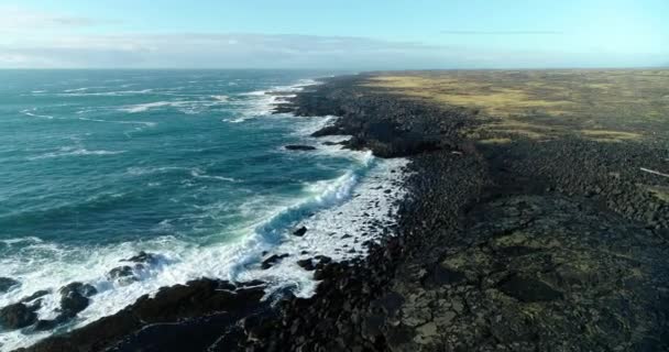 Paysage Panoramique Islande Des Hautes Terres Lac Aux Contreforts Vue — Video
