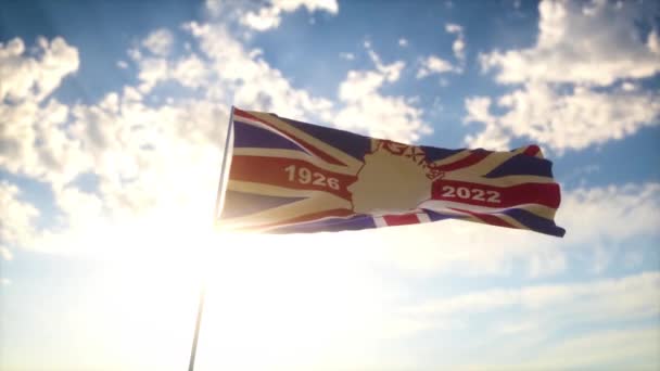 Kraliçe Elizabeth Bayrağı 1926 2022 — Stok video