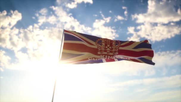 English Flag Tribute Charles Iii — Stock Video