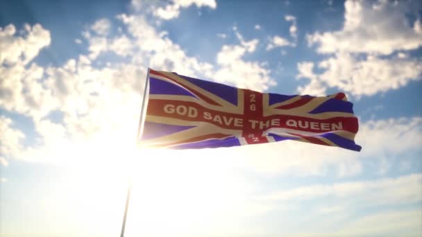 Kraliçe Elizabeth Bayrağı 1926 2022 — Stok video
