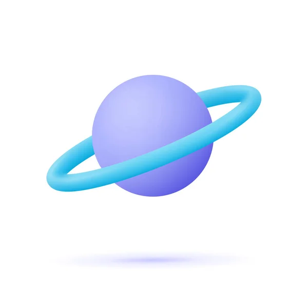 Planet Ring Saturn Jupiter Uranus Neptune Vector Icon Cartoon Minimal — Image vectorielle