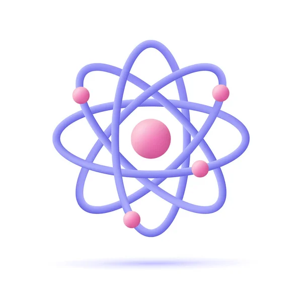Atome Électrons Orbitaux Énergie Nucléaire Recherche Scientifique Chimie Moléculaire Concept — Image vectorielle