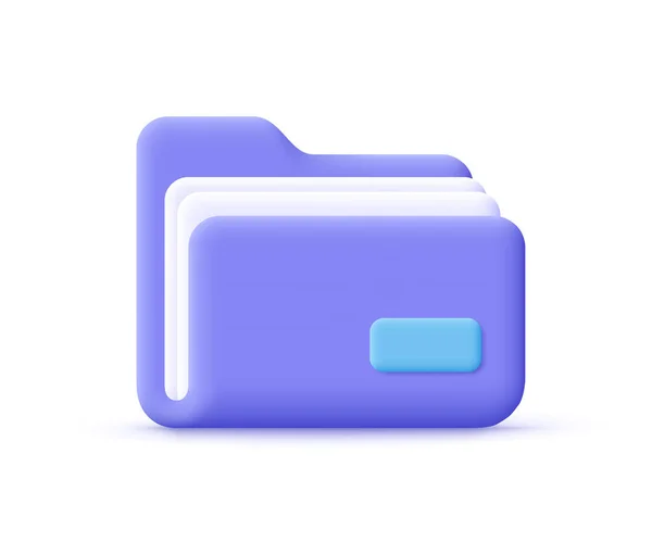 Dossier Contenant Des Fichiers Des Documents Concept Gestion Fichiers Icône — Image vectorielle