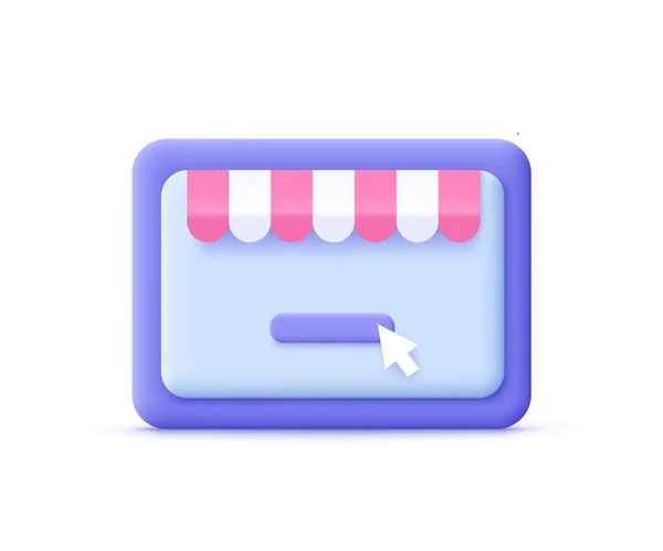 Schermo Tablet Con Negozio Online Shopping Online Applicazione Marketing Digitale — Vettoriale Stock