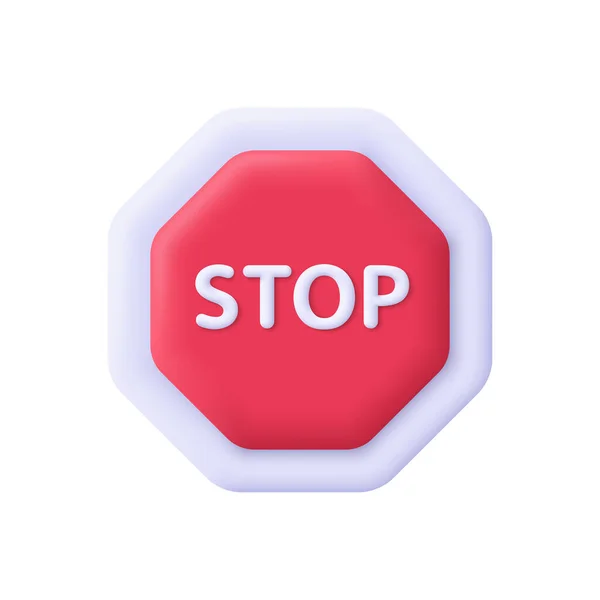 Segnale Stop Simbolo Stop Segnaletica Avvertimento Ottagono Icona Del Vettore — Vettoriale Stock