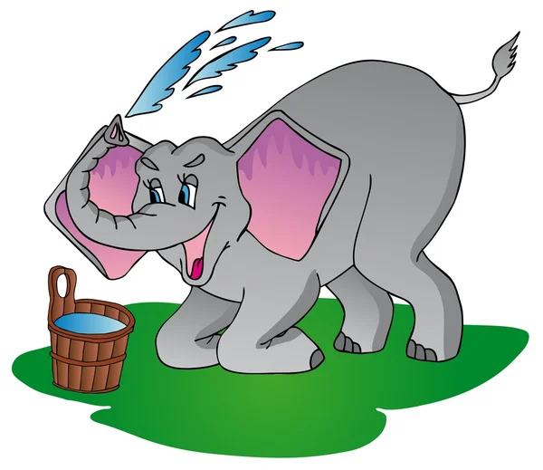 Elephant make shower — Stock Vector