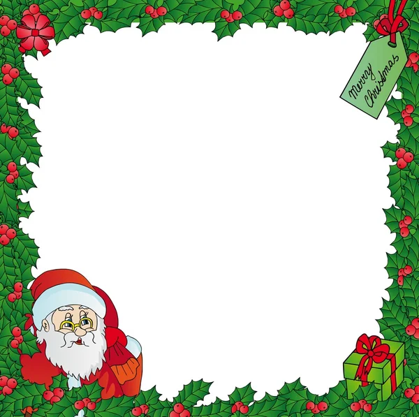 Cadre de gui avec Père Noël — Image vectorielle