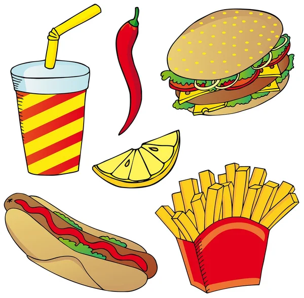 Various fast food collection 02 — Stock Vector