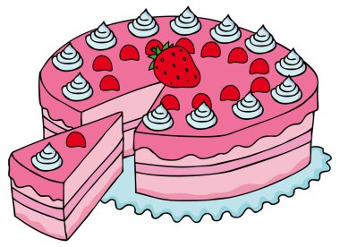 pembe pasta dilimlenmiş
